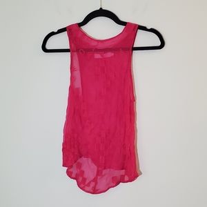 KAIN Label Barbiecore Twee Coquette Cutiecore Hot Pink Embroidered Sheer Top